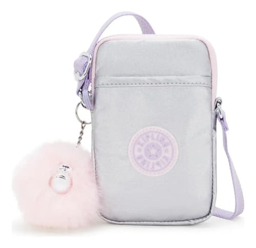 Bolsa Kipling Transv Porta Celular Tally Silver Glow Prata