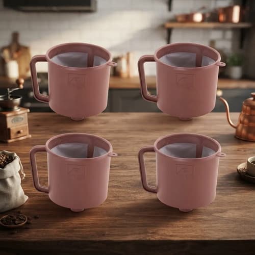 Kit 4 Suporte Coador Café Chá Com Funil Reutilizável Eco