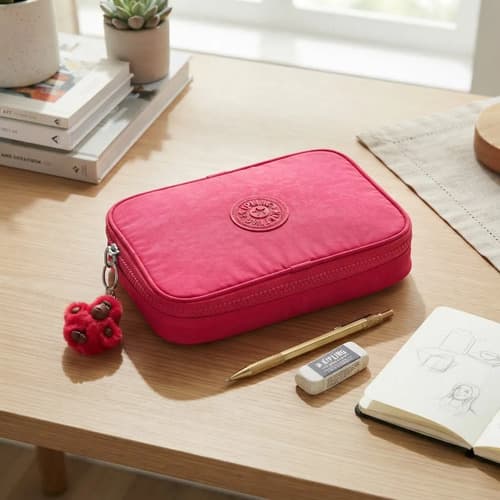 Estojo Lona 100 Lápis/caneta Kipling True Pink Original