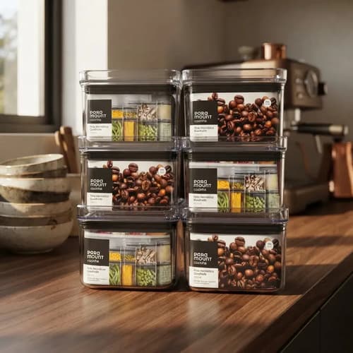 Kit 6 Potes 480ml Organização Cozinha Geladeira E Despensa Cor Transparente
