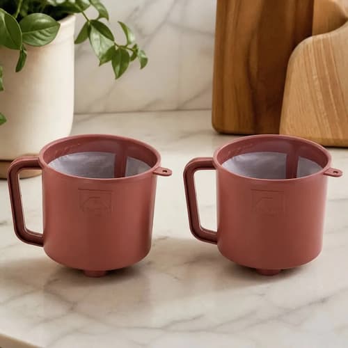 Kit 2 Suporte Coador Reutilizável Coamil Funil Poliéster Café Chá — foto 1