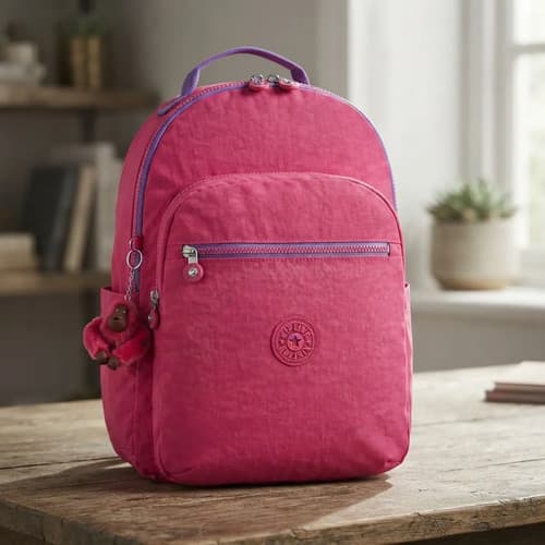 Mochila Kipling Seoul L Azalea Pink 27l Pink Liso