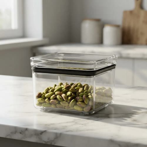Pote Hermético Lumini Quadrado 480ml Kit Com 2 Unidades 1161 Transparente