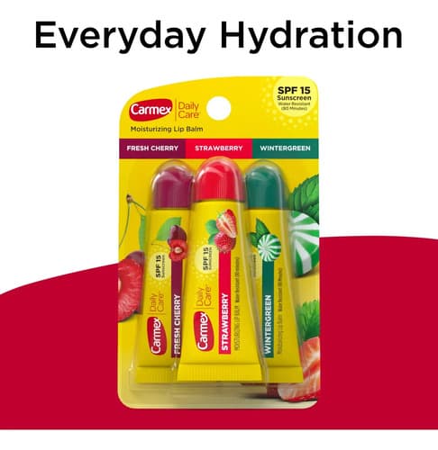 Pack 3 Bálsamos Labiais Hidratantes - Carmex Sabores Spf 15