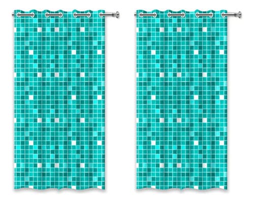 Cortinas Box Banheiro Verde Antimofo Pvc Vida Pratika 138x198cm Kit 2 Unidades Pastilha