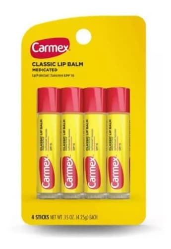 Carmex Protetor Labial 15 Fps 4 Uni Bastão Medicated 4,25g — foto 1