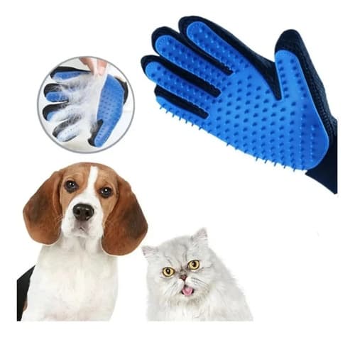 Luva Pet Escova Tira Remove Pelo Cachorro Gato Nano Magnetic Azul