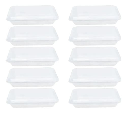 Kit 10 Marmita Delivery Plástica Tampa Branca R51 - 900 Ml Branco — foto 1