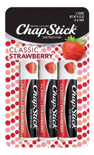 Bálsamo Labial De Morango Chapstick Classic X 3 U