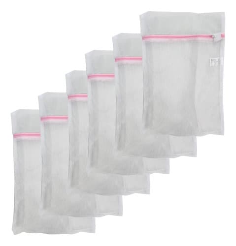 Kit 6 Protetores De Roupas Delicadas Maquina Lavar 34x48 Cm Branco