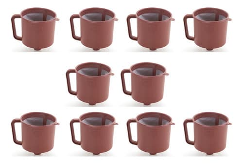 Kit 10 Coadores De Café Chá Com Suporte E Filtro Permanente — foto 1