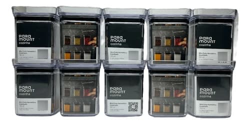 Kit 10 Potes Organizadores Herméticos De 180ml Para Cozinha Água