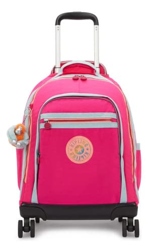 Mochila Kipling New Zea Rodinhas Wavepop Azalea Pink