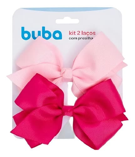 Kit 2 Lacos Com Presilha Bico De Papagaio Rosa E Pink Rosa M
