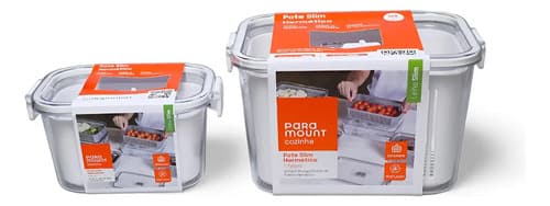 Kit 2 Potes Organizadores Geladeira Legumes Frutas Verduras Branco