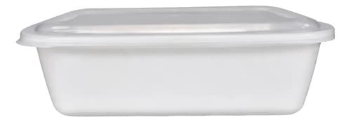 Marmita Para Delivery Plástica Tampa Sobrepor R42 - 1000 Ml Branco
