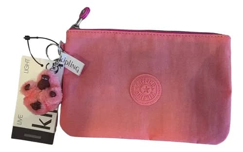 Bolsa Kipling Viv Pink Burst Original Necessaire Nylon Leve