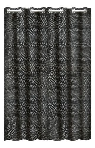 Cortina Box Banheiro Antimofo Ilhos 138x198cm Fume Pastilha Preta Fumê Pastilha 140 X 200 Cm Fumê