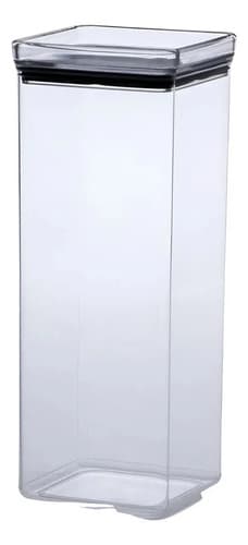 Pote Hermetic Paramount Lumini Quadrado Porta Mantimentos Acrílico Com Tampa 2.2 Ml Transparente