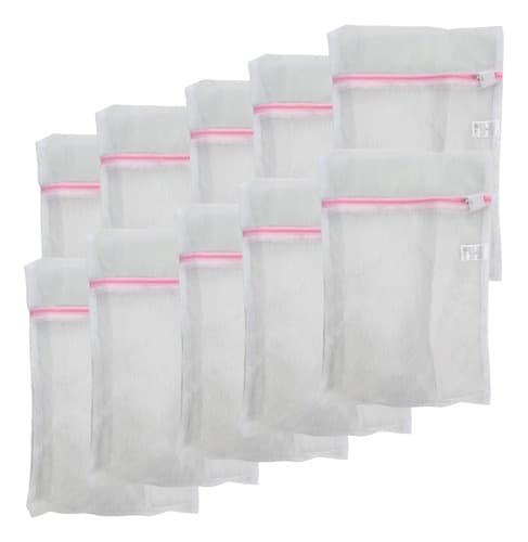 Kit 10 Protetores De Roupas Delicadas Maquina Lavar 34x48 Cm Branco