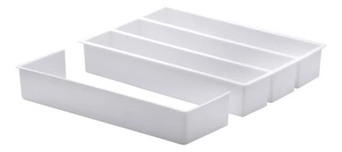 Organizador De Gavetas C/ Extensor Branco 35 X 25 X 6,5 Cm Branco