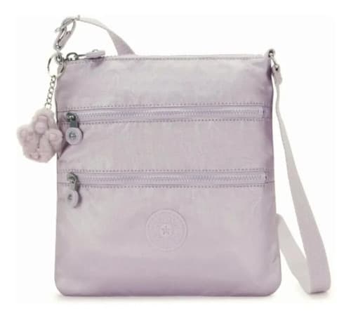 Bolsa Kipling Transversal Keiko Lilac Moon Metallic - Lilás Lila Moon Met Liso Níquel