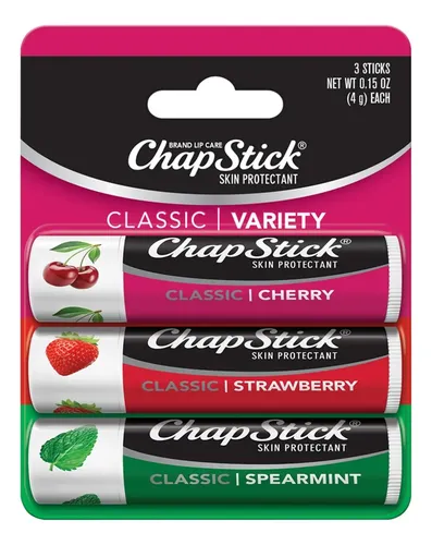 Hidratante Labial Chapstick 3 Sabores Bastão Importado