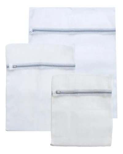 Kit Sacos Protetores P/ Lavar Roupas C/ 3 Pcs
